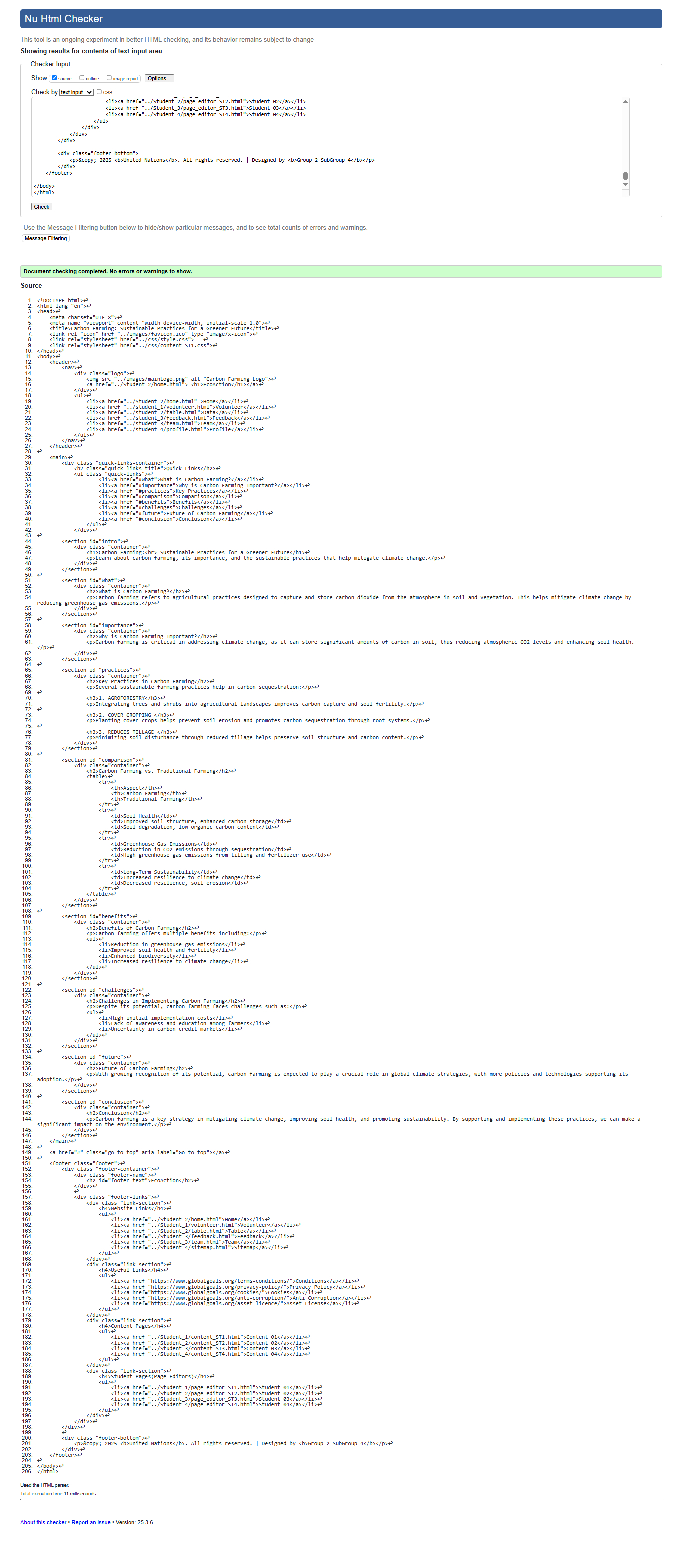 Content Page Validation