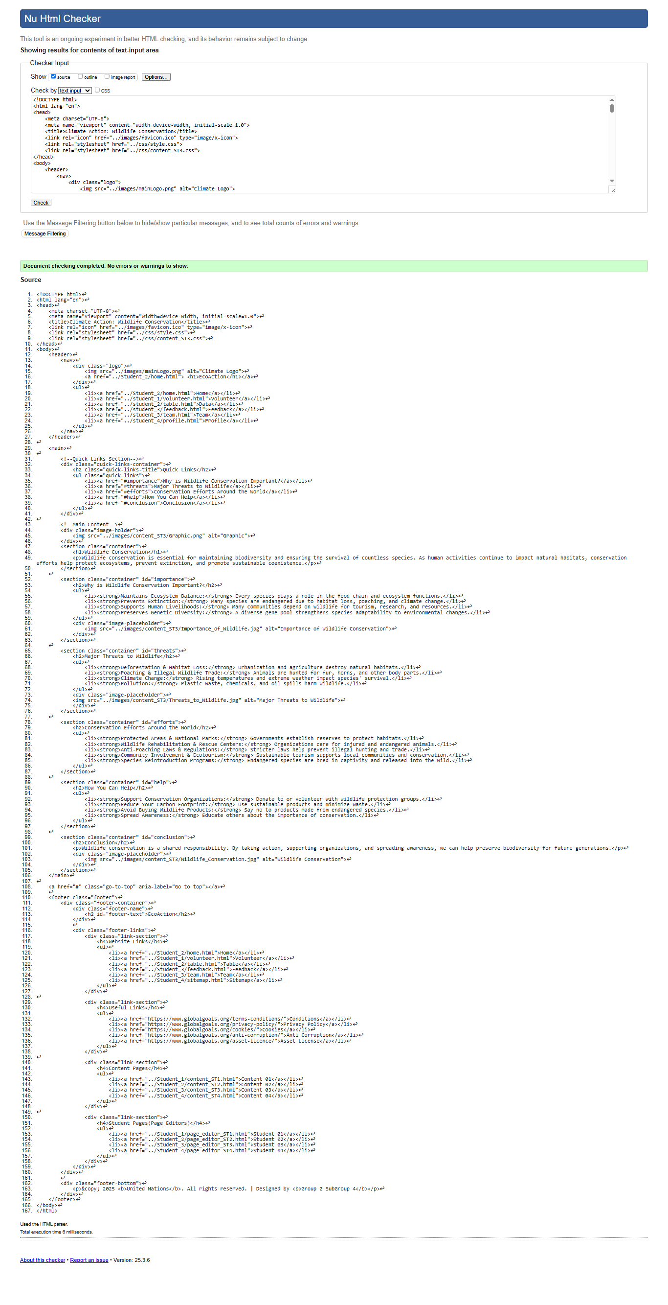 Content Page Validation